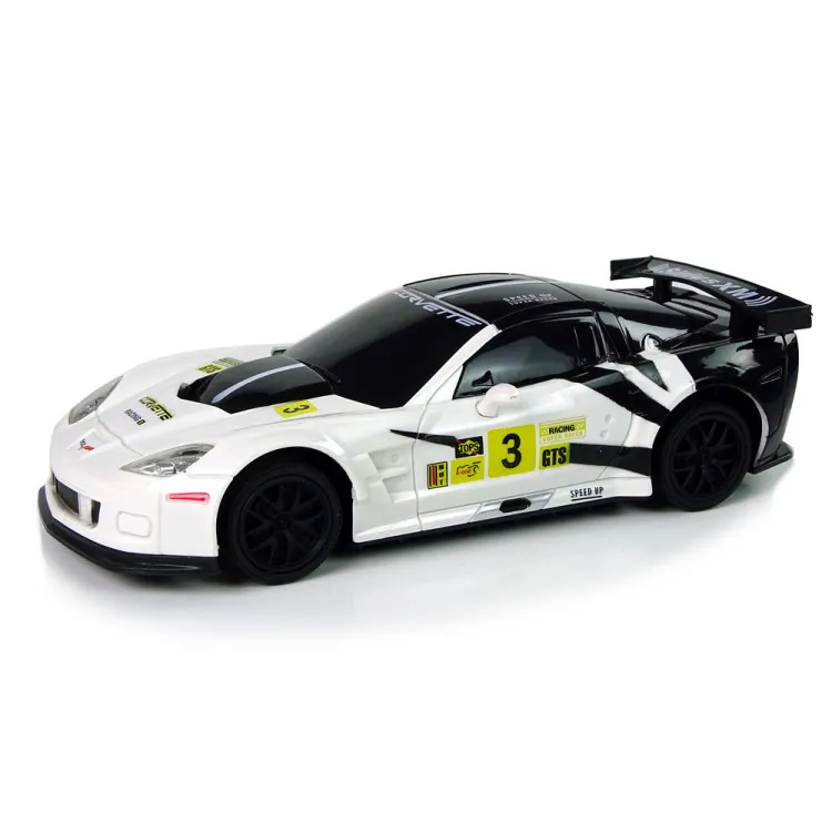 Sporta auto R/C 1:24 Corvette C6.R balts 2.4 G lukturi Radio vadāmās rotaļlietas