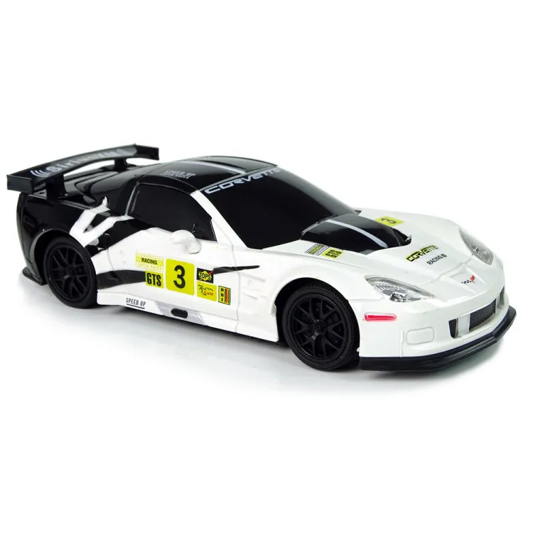 Sporta auto R/C 1:24 Corvette C6.R balts 2.4 G lukturi Radio vadāmās rotaļlietas