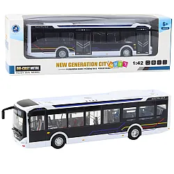 Balts autobuss ar skaņas un gaismas efektu