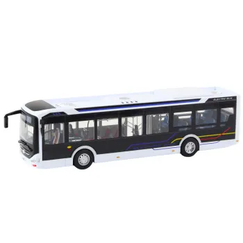 Balts autobuss ar skaņas un gaismas efektu
