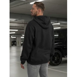 Vīriešu melns džemperis ar kapuci Carla