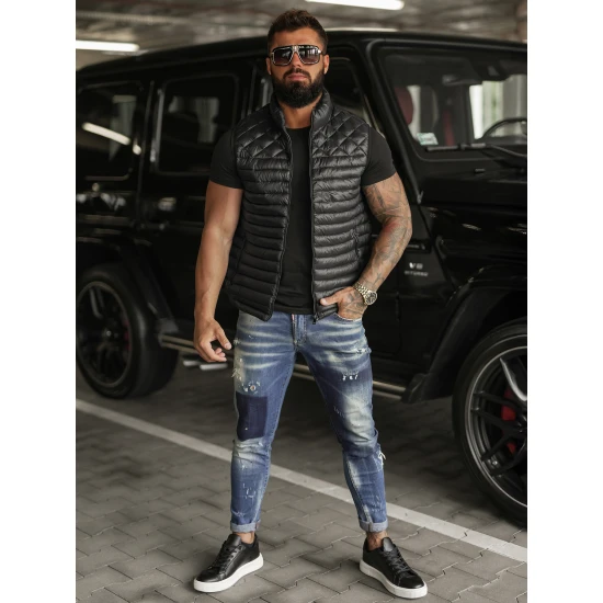 Vīriešu melna veste Kanor Vestes