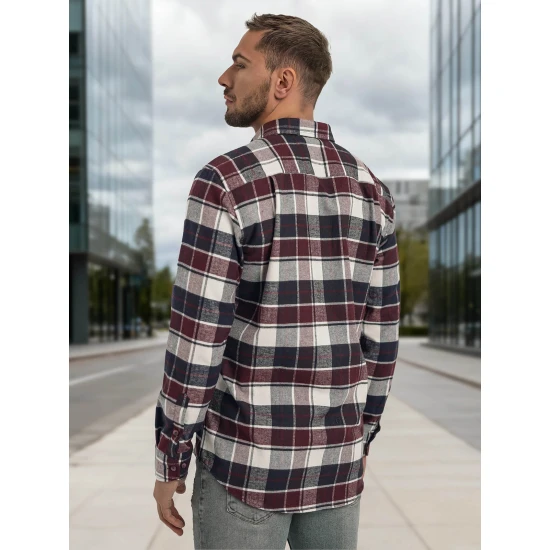 Vīriešu bordo krāsas rūtains krekls Marino Krekli