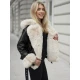Sieviešu melna jaka ar kažokādu Nikol Sieviešu jakas