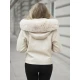 Sieviešu balta jaka ar kažokādu Nikol