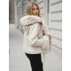 Sieviešu balta jaka ar kažokādu Nikol