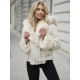 Sieviešu balta jaka ar kažokādu Nikol