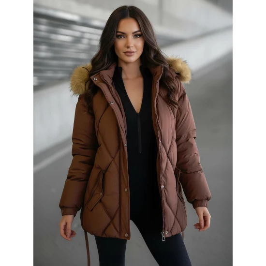 Sieviešu brūna ziemas jaka Bistro Sieviešu jakas