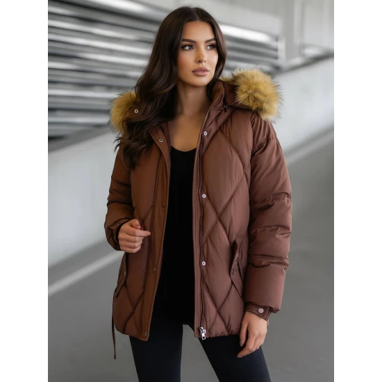 Sieviešu brūna ziemas jaka Bistro Sieviešu jakas