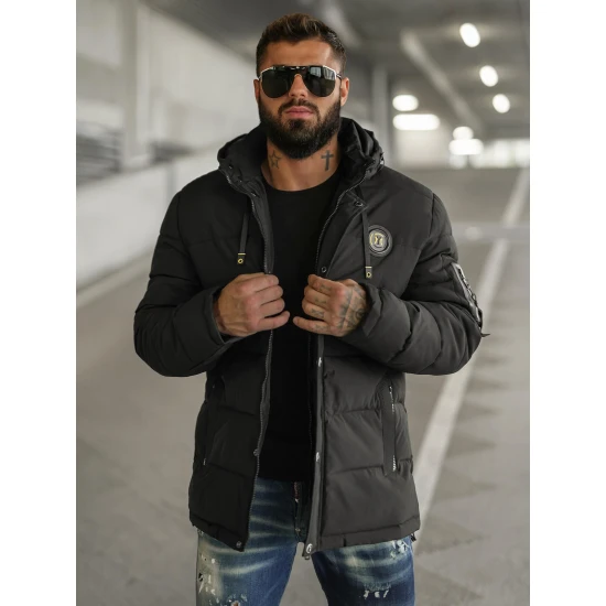 Vīriešu melna ziemas jaka Lorenzo JS/57M7503/392