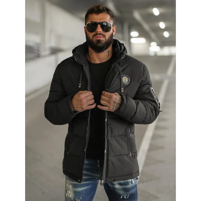 Vīriešu melna ziemas jaka Lorenzo JS/57M7503/392