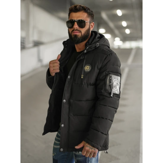 Vīriešu melna ziemas jaka Lorenzo JS/57M7503/392