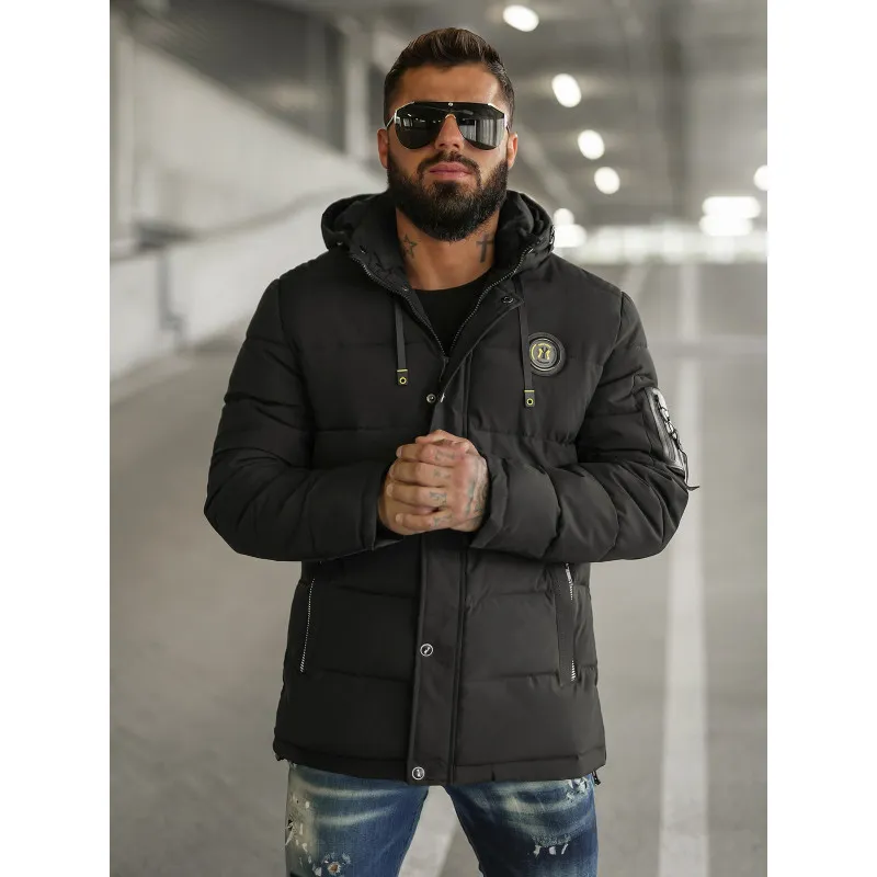Vīriešu melna ziemas jaka Lorenzo JS/57M7503/392