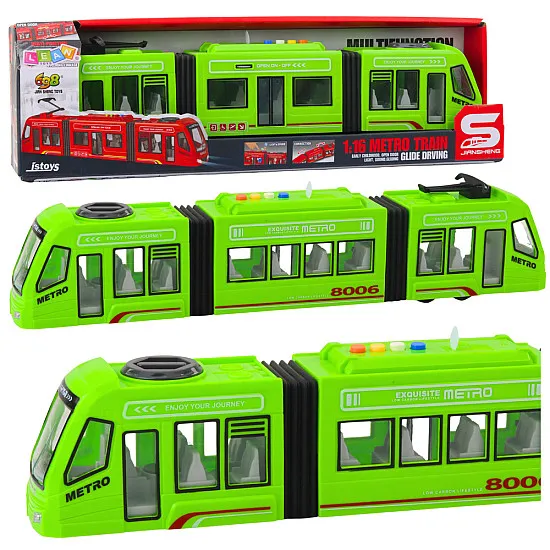Zaļais pilsētas metro ar gaismas un skaņas efektiem Autobusi