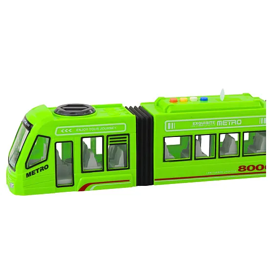 Zaļais pilsētas metro ar gaismas un skaņas efektiem Autobusi