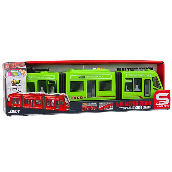 Zaļais pilsētas metro ar gaismas un skaņas efektiem Autobusi