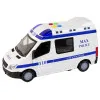 Balta policijas automašīna ar skaņas un gaismas efektu Uzņēmuma automašīnas