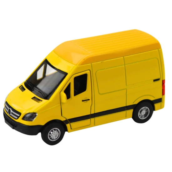 Dzeltens piegādes autobuss ar gaismas un skaņas efektu Autobusi