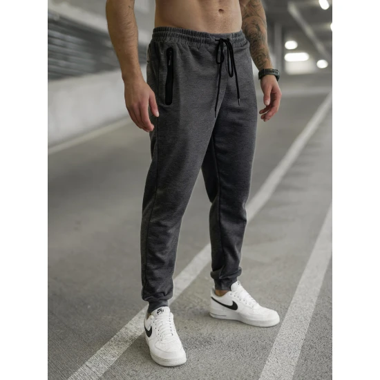 Vīriešu tumši pelēkas bikses Run Bikses