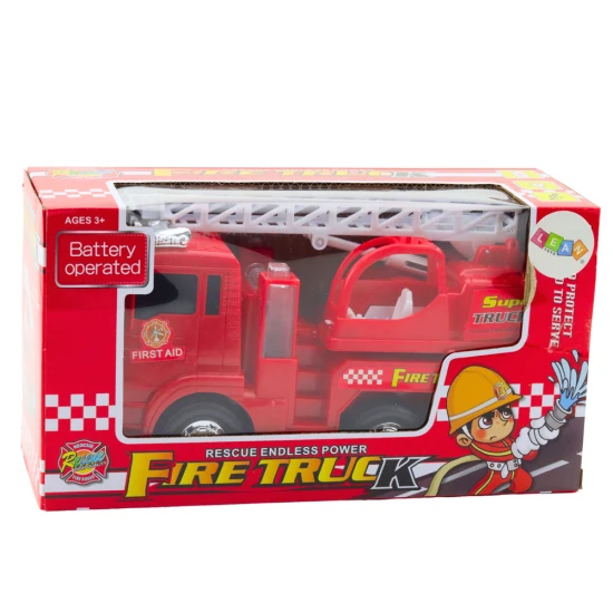Ugunsdzēsēju mašīna ar kustīgām kāpnēm, gaismas un skaņas efektiem Uzņēmuma automašīnas