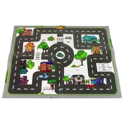 Auto komplekts ar luksoforiem un ceļa zīmēm