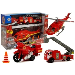 Ugunsdzēsēju komplekts ar gaismas un skaņas efektiem