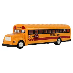 Dzeltens tālvadības R/C skolas autobuss ar atveramām durvīm
