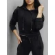 Sieviešu melnais džemperis ar kabata Sonija Džemperi ar kapuci