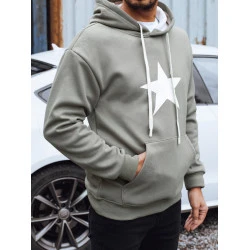 Vyriškas pelēks džemperis ar kapuci Star