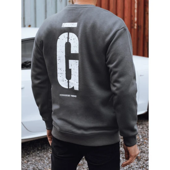 Vīriešu tumši pelēks džemperis Gala Džemperi ar uzrakstiem