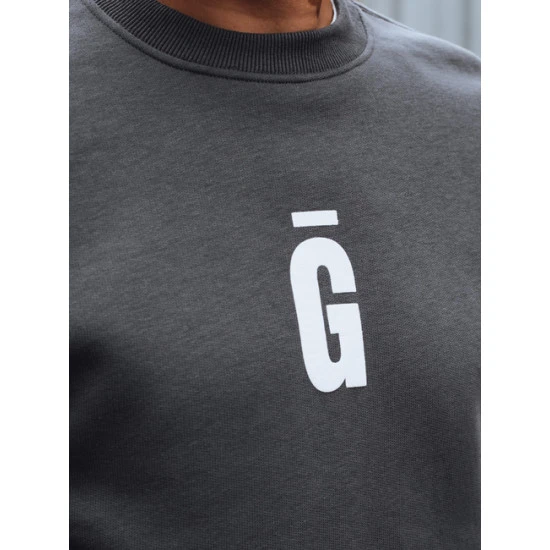 Vīriešu tumši pelēks džemperis Gala Džemperi ar uzrakstiem