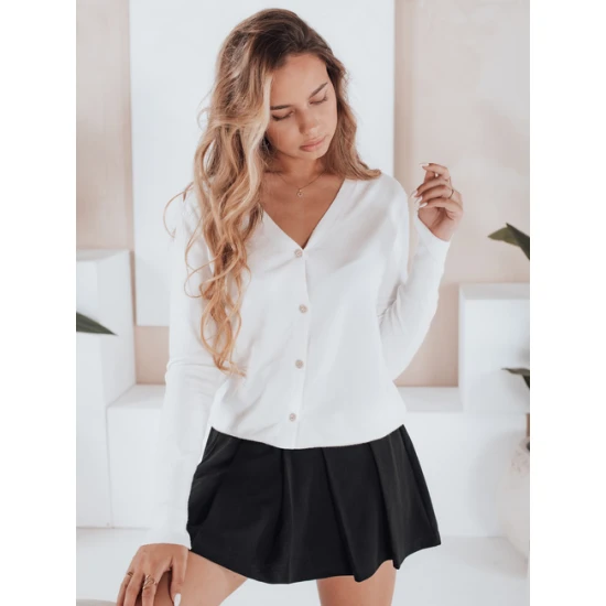 Sieviešu balta adīta jaka Glow Sieviešu džemperi