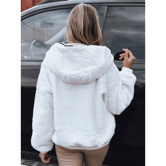 Sieviešu balta kažokādas jaka ar kapuci Jules Sieviešu jakas