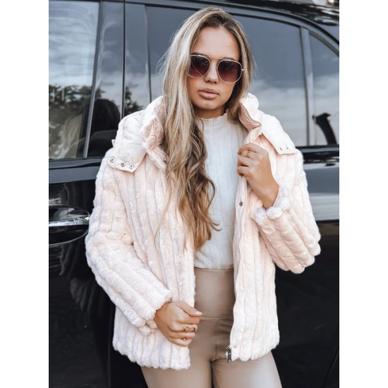 Sieviešu brūna kažokādas jaka ar kapuci Marly Sieviešu jakas