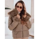 Sieviešu brūna īsa jaka ar kažokādu Flora Sieviešu jakas