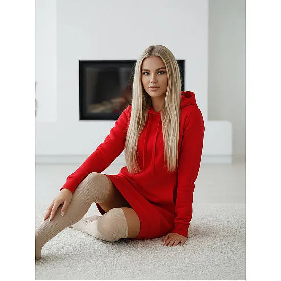 Moteriška raudona suknelė su gobtuvu Margaret JS/YS10005/18