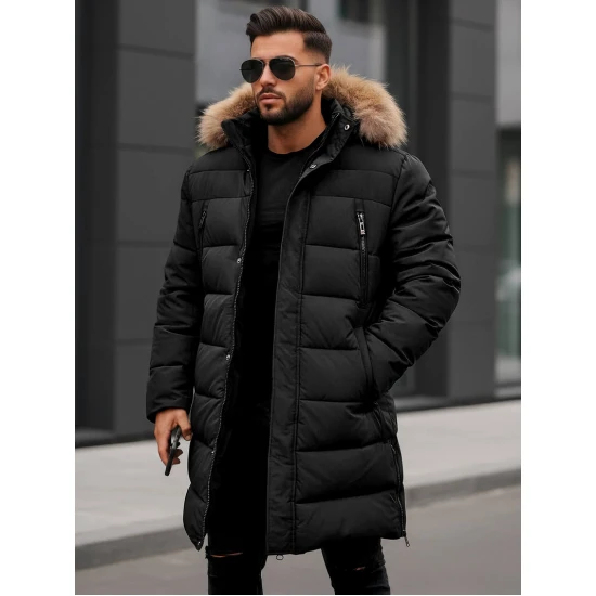 Vīriešu melna ziemas jaka Bruno JS/19M1290/392