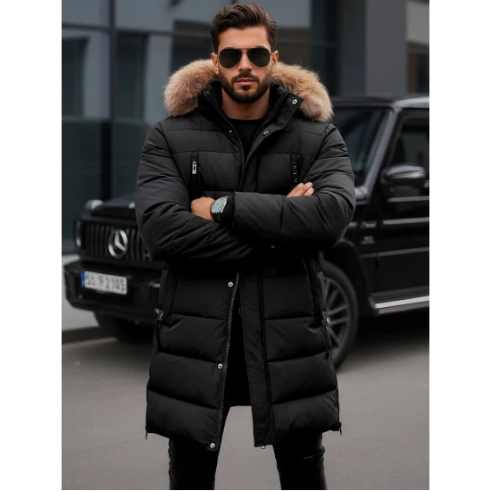 Vīriešu melna ziemas jaka Bruno JS/19M1290/392