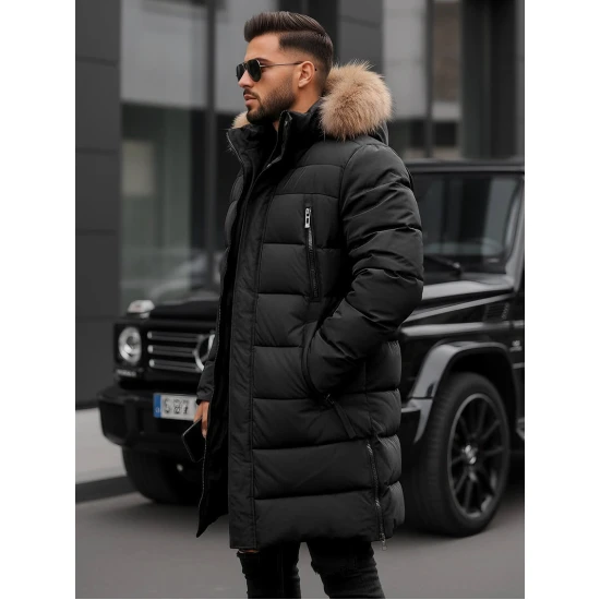 Vīriešu melna ziemas jaka Bruno JS/19M1290/392