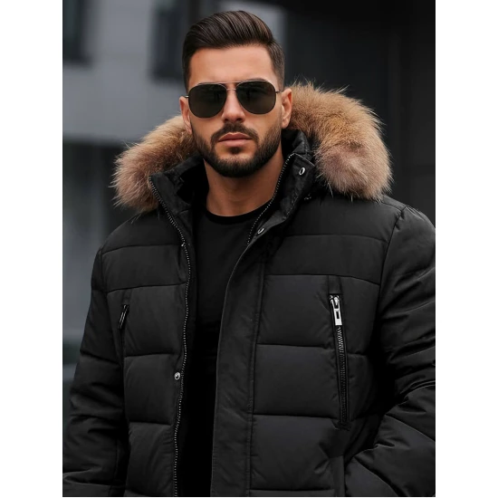 Vīriešu melna ziemas jaka Bruno JS/19M1290/392