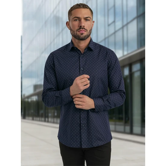 Vīriešu tumši zils krekls Royal Krekli