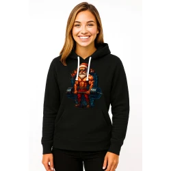 Melns džemperis ar kapuci Sporty Santa Claus