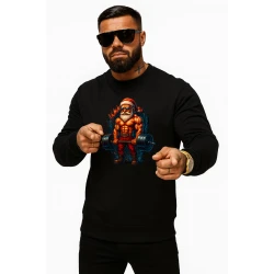 Melns džemperis ar kapuci sportisks Santa Claus