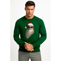 Tumši zaļš džemperis ar kapuci Santa