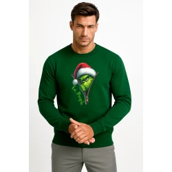 Tumši zaļš džemperis ar kapuci Nopietns grinčs