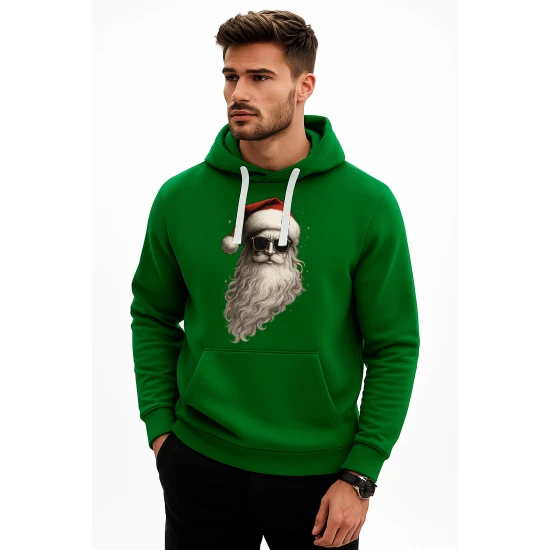 Tumši zaļš džemperis ar kapuci Santa