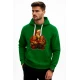 Tumši zaļš džemperis ar kapuci Santa Claus ar bērniem