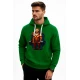 Tumši zaļš džemperis ar kapuci sportisks Santa Claus