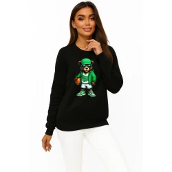 Sieviešu melns džemperis „Coon“ ar pomponu