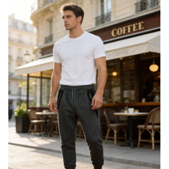 Vīriešu tumši pelēkas bikses Doni Bikses